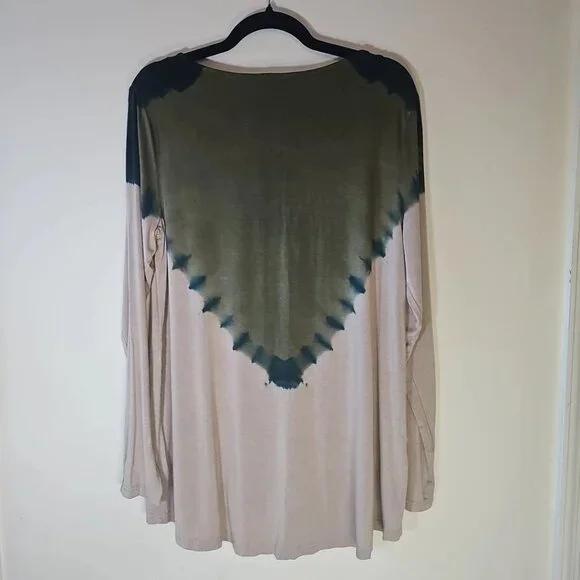 Kori America Long Sleeve Multicolored High Low Rayon Blend Top-Size: Small - Picture 2 of 3